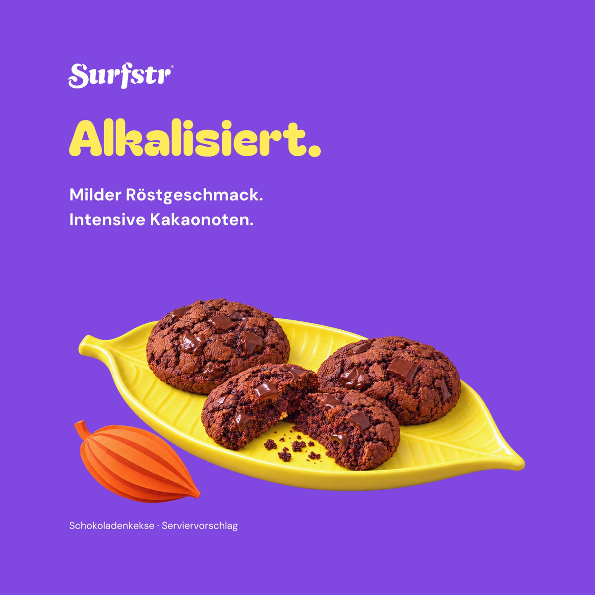 Alkalisiert: dunkler, milder Backkakao für Cookies