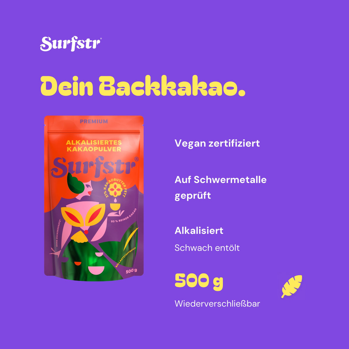 Dein Backkakao: Surfstr Beutel mit den wichtigsten Produktmerkmalen