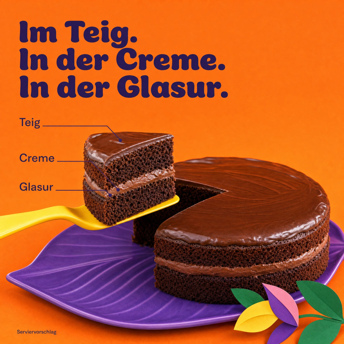 Im Teig, in der Creme, in der Glasur: Schokoladentorte mit Surfstr Kakao